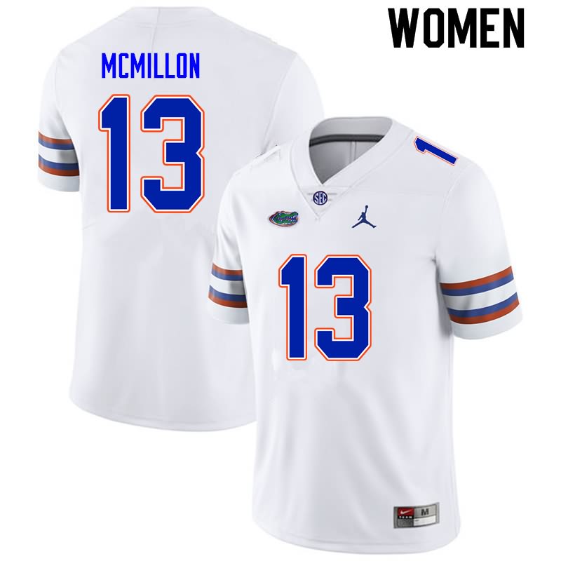 NCAA Florida Gators Donovan McMillon Women's #13 Nike White Stitched Authentic College Football Jersey TBB7664TT